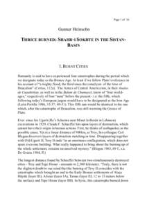 Page 1 of 16  Gunnar Heinsohn THRICE BURNED: SHAHR-I SOKHTE IN THE SISTANBASIN