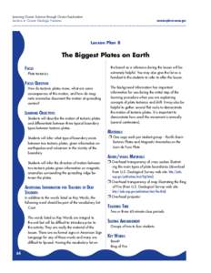 Learning Ocean Science through Ocean Exploration Section 4: Ocean Geologic Features oceanexplorer.noaa.gov  Lesson Plan 8