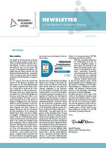 NEWSLETTER  of the Research Academy Leipzig January 2014