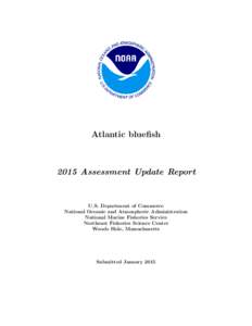 Atlantic bluefish[removed]Assessment Update Report U.S. Department of Commerce National Oceanic and Atmospheric Administration
