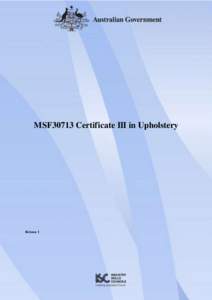 MSF30713 Certificate III in Upholstery