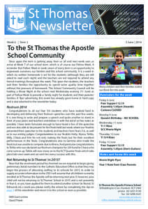 St Thomas Newsletter “I am the way, the truth and the life.”