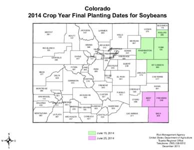 Colorado 2014 Crop Year Final Planting Dates for Soybeans MOFFAT 081  ROUTT
