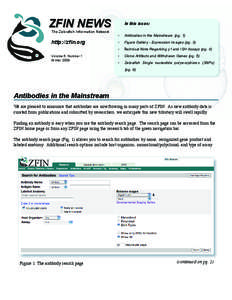 ZFIN NEWS The Zebrafish Information Network http://zfin.org  In this issue: