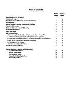 Table of Contents Printed Page # Acrobat Page #