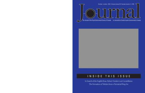 Publications and Products of  October / octobre 2004 Volume/volume 98 Number/numéro[removed]The Royal Astronomical Society of Canada Observer’s Calendar — 2005