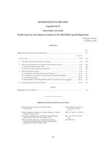 Reservations to treaties: Fourth report on reservations to treaties, by Mr. Alain Pellet, Special Rapporteur