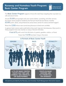 Runaway and Homeless Youth Program: Basic Center Program Family and Youth Services Bureau