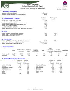 DDRS - First Steps Indiana Statewide Profile Report Reporting Period: [removed][removed]Run Date: [removed]