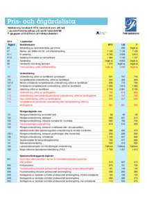 Prislista NTV, LIS och F 2014 ATV 1 september