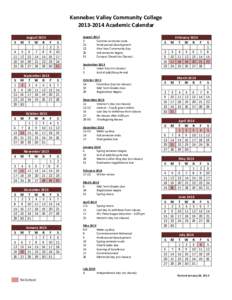 Kennebec Valley Community College[removed]Academic Calendar S M