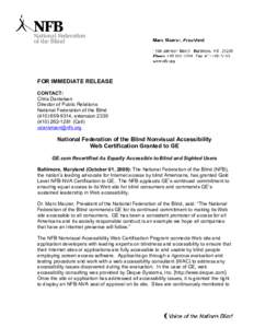 Microsoft Word - NFB News Release - September 2009.doc
