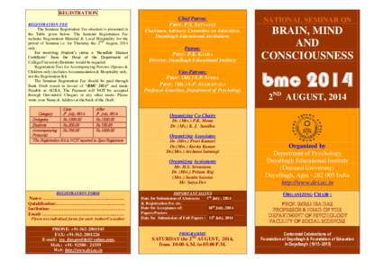 Cognition / Radha Soami / Cognitive psychology / Dayalbagh / Neuroscience / Agra / Consciousness / Neural correlates of consciousness / Cognitive science / Mind / Philosophy of mind