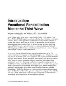 Rehabilitation medicine / Rehabilitation counseling / Alvin Toffler / Rehabilitation