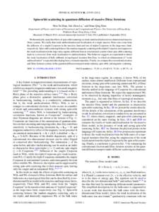 PHYSICAL REVIEW B 86, [removed]Spin-orbit scattering in quantum diffusion of massive Dirac fermions Wen-Yu Shan, Hai-Zhou Lu,* and Shun-Qing Shen Department of Physics and Centre of Theoretical and Computational Ph