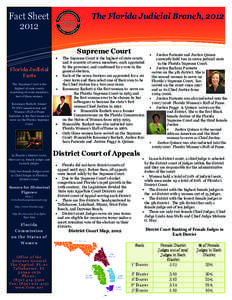 Fact Sheet 2012 The Florida Judicial Branch, 2012  Supreme Court
