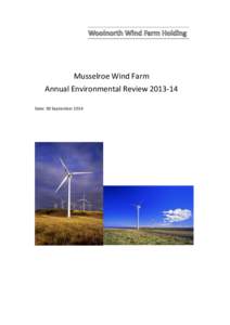 Musselroe Wind Farm Annual Environmental Review[removed]Date: 30 September 2014 Contents 1.