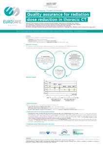 ESR EuroSafe Imaging - Experts & Partners  Quality assurance for radiation dose reduction in thoracic CT Isabelle FITTON, physicist, European Georges Pompidou Hospital, department of radiology, Paris, FRANCE Anne HERNIGO