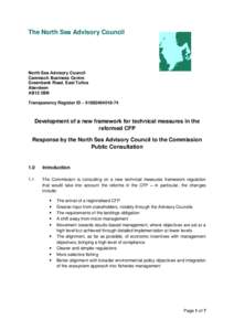 The North Sea Advisory Council  North Sea Advisory Council Cammach Business Centre Greenbank Road, East Tullos Aberdeen