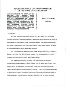 BEFORE THE PUBLIC UTILITIES COMMISSION OF THE STATE OF SOUTH DAKOTA IN THE MATTER OF THE COMPLAINT BY PRELUDE, L.L.C. AGAINST