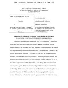 Case 1:07-cv[removed]Document 199  Filed[removed]Page 1 of 5 THE UNITED STATES DISTRICT COURT FOR THE NORTHERN DISTRICT OF ILLINOIS