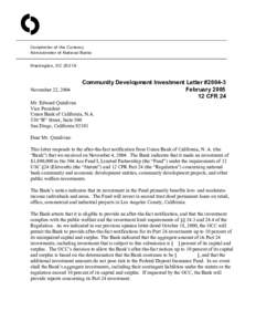 Community Development Investment Letter[removed]