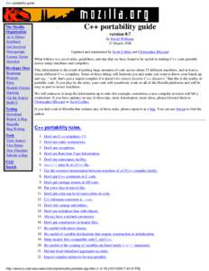 C++ portability guide  The Mozilla Organization At A Glance Feedback