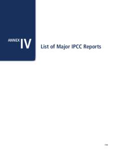 Annex IV - List of Major IPCC Reports