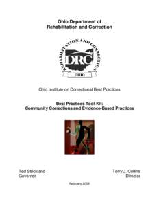 Ohio Department of Rehabilitation and Correction Ohio Institute on Correctional Best Practices  Best Practices Tool-Kit: