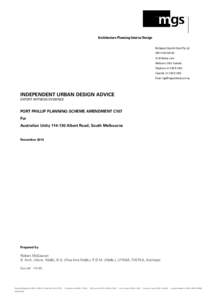 Microsoft Word - Albert Road  Amendment C107 Expert Urban Design Evidence Statement - MGS final
