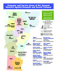 Programs and Service Areas of the Vermont Network Against Domestic and Sexual Violence Newport Voices Against