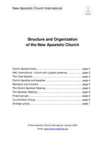 New Apostolic Church International  Structure and Organization