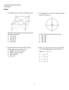 Geometry Regents Exam 0814 www.jmap.org 0814ge 1 A rectangular prism is shown in the diagram below.