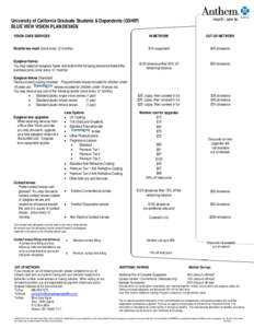 University of California Graduate Students & Dependents (GSHIP) BLUE VIEW VISION PLAN DESIGN VISION CARE SERVICES IN-NETWORK