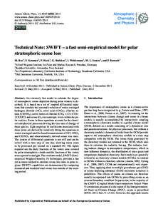 Atmos. Chem. Phys., 14, 6545–6555, 2014 www.atmos-chem-phys.net[removed]doi:[removed]acp[removed] © Author(s[removed]CC Attribution 3.0 License.  Technical Note: SWIFT – a fast semi-empirical model for polar