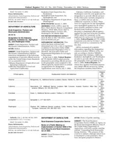 Federal Register / Vol. 67, No[removed]Friday, November 22, [removed]Notices Dated: November 13, 2002. Donna Reifschneider, Administrator, Grain Inspection, Packers and Stockyards Administration. [FR Doc. 02–29757 Filed 1