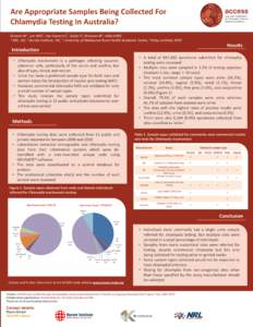 Are Appropriate Samples Being Collected For Chlamydia Testing In Australia? Dimech W1, Lim MSC2, Van Gemert C2, Boyle D3, Donovan B4, Hellard ME2 1 NRL, VIC, 2 Burnet Institute, VIC, 3 University of Melbourne Rural Healt