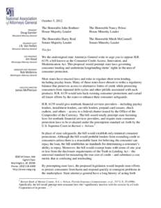 Banking / Consumer protection / Consumer protection law / Economics / Office of the Comptroller of the Currency / New Hampshire Attorney General / Rob McKenna / Dustin McDaniel / Payday loan / Financial economics / Finance / Credit