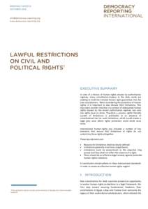 BRIEFING PAPER 31 OCTOBER[removed]removed] www.democracy-reporting.org