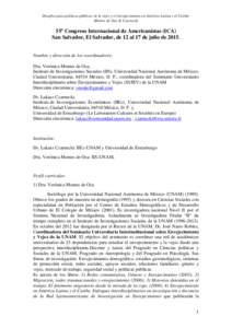 Desafíos para políticas públicas de la vejez y el envejecimiento en América Latina y el Caribe. Montes de Oca & Czarnecki 55º Congreso Internacional de Americanistas (ICA) San Salvador, El Salvador, de 12 al 17 de j