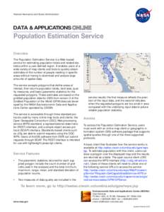 National Aeronautics and Space Administration  DATA & APPLICATIONS Population Estimation Service Overview