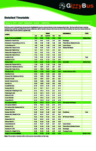 Gi yBus Detailed Timetable Route 2: CITY – KAITI –TAMARAU – ELGIN – HOSPITAL Each bus route is divided into timing marks (highlighted rows) to ensure the bus is not running early or late. The bus will not leave a