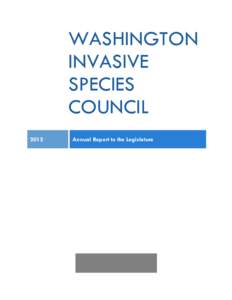 WASHINGTON INVASIVE SPECIES COUNCIL 2012