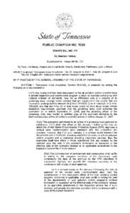PUBLIC CHAPTER NOSENATE BILL NO. 777 By Beavers, Kelsey Substituted for: House Bill No. 721 By Pody, Hardaway, Rogers, Byrd, Lamberth, Gravitt, Sanderson, Parkinson, Lynn, Littleton AN ACT to amend Tennessee Code 