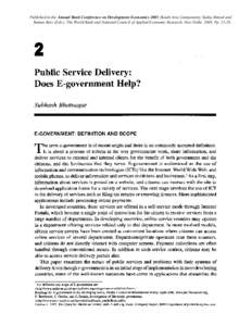 Published in the Annual Bank Conference on Development Economics[removed]South Asia Component), Sadiq Ahmed and Suman Bery (Eds.), The World Bank and National Council of Applied Economic Research, New Delhi, 2004, Pp. 11-2