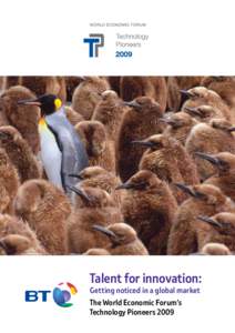 Talent for innovation: Getting noticed in a global market The World Economic Forum’s Technology Pioneers 2009  Technology Pioneers are a constituency