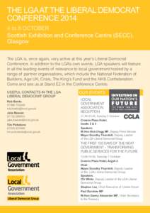 Local Government Association / Scottish Exhibition and Conference Centre / Local government in the United Kingdom / Glasgow / Scottish Liberal Democrats