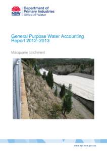 General Purpose Water Accounting Report[removed]Macquarie catchment