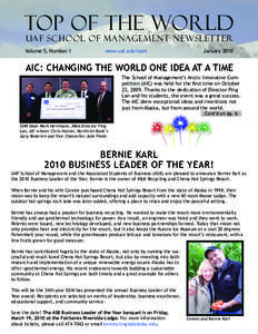 TOP OF THE WORLD UAF School of Management Newsletter Volume 5, Number 1  www.uaf.edu/som