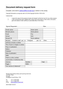 Document delivery request form